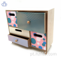 Caixa de organizador de mesa de madeira com gavetas